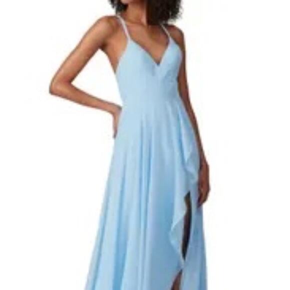 FAVIANA Blue Ruffle Skirt Gown in Size 2 - Picture 1 of 9